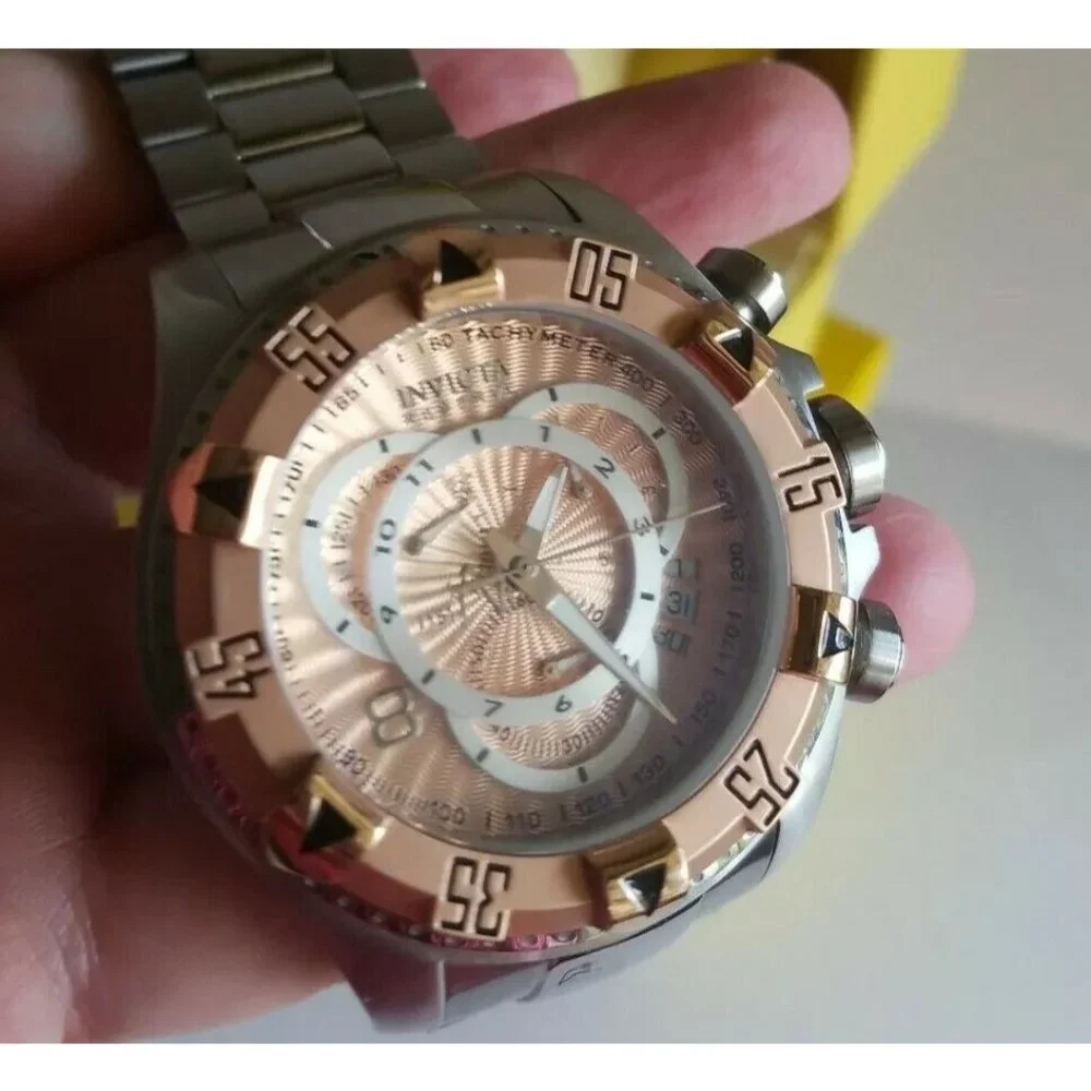 Invicta Men's 11000 Excursion Reserve Chronograph Rose Gold Tone Swiss Movement